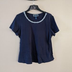 $5 with bundle Karen Scott Navy Blouse